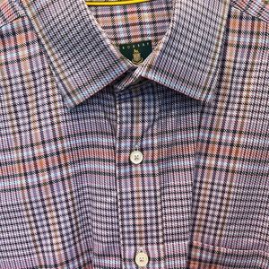 Robert Talbott purple lavender green check dress shirt